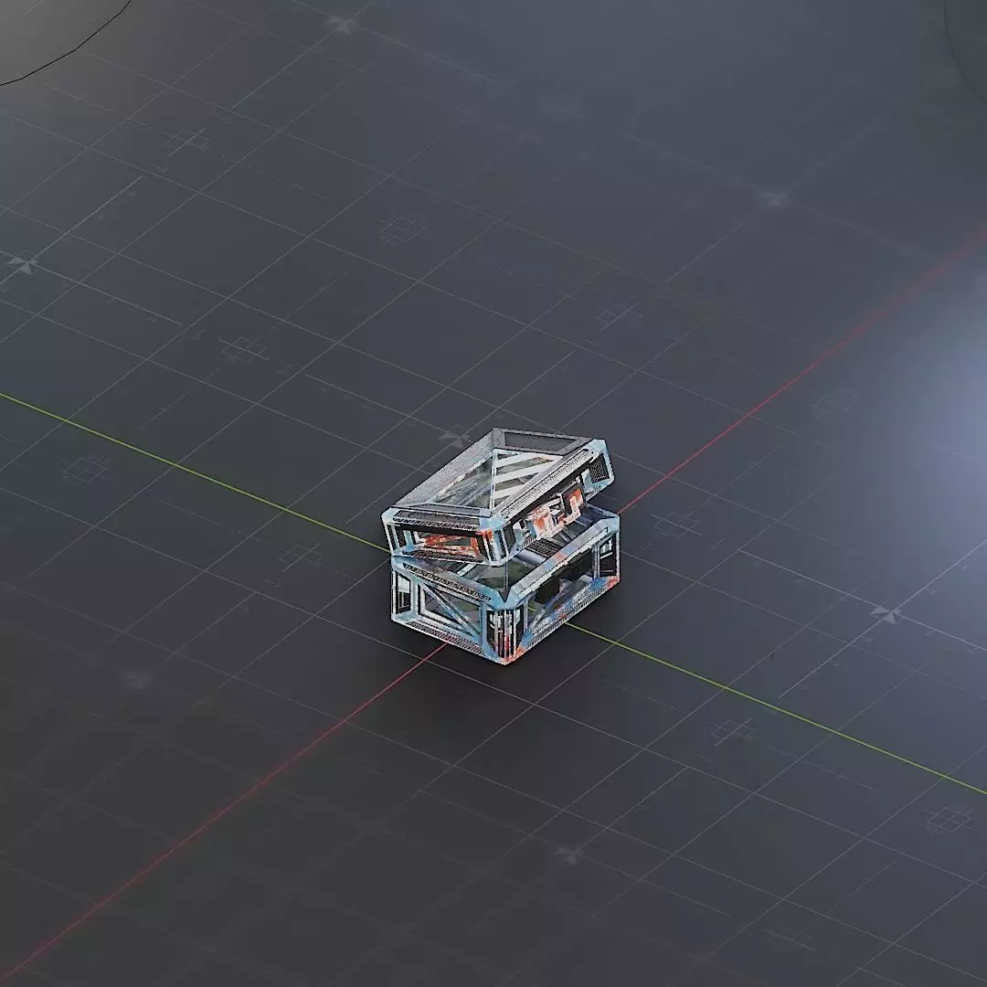 Sci-Fi Crate Box Container  Sci Fi  Object Space  013 Low-poly 3D model_0