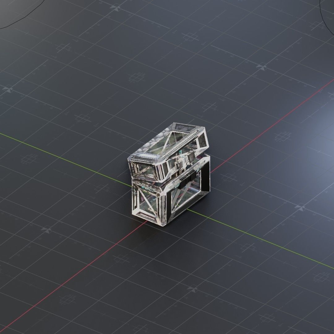 Sci-Fi Crate Box Container  Sci Fi  Object Space  012 Low-poly 3D model_1