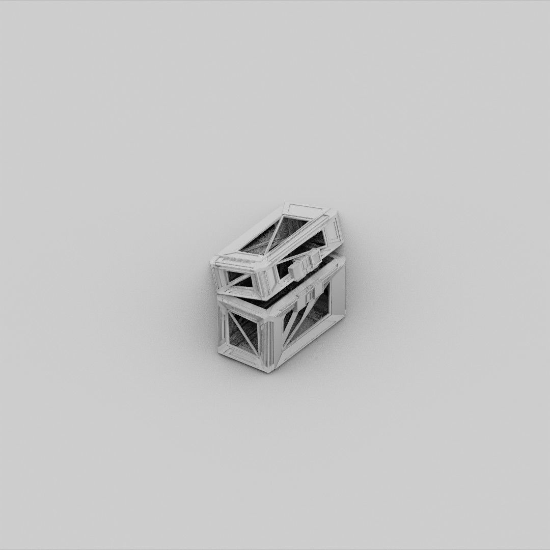 Sci-Fi Crate Box Container  Sci Fi  Object Space  012 Low-poly 3D model_3