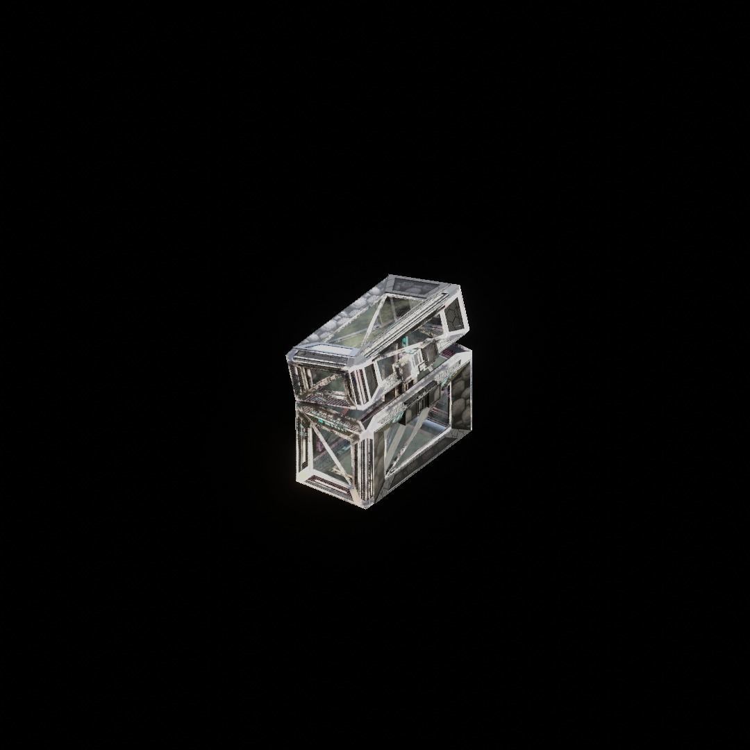 Sci-Fi Crate Box Container  Sci Fi  Object Space  012 Low-poly 3D model_2
