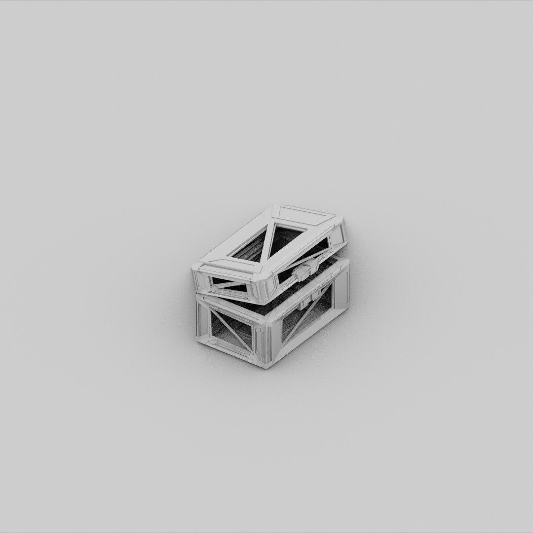 Sci-Fi Crate Box Container  Sci Fi  Object Space  011 Low-poly 3D model_3