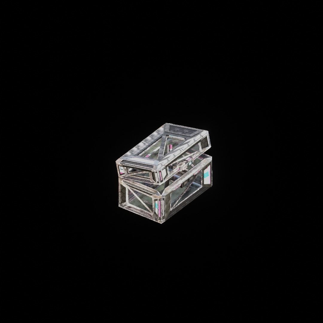 Sci-Fi Crate Box Container  Sci Fi  Object Space  011 Low-poly 3D model_2