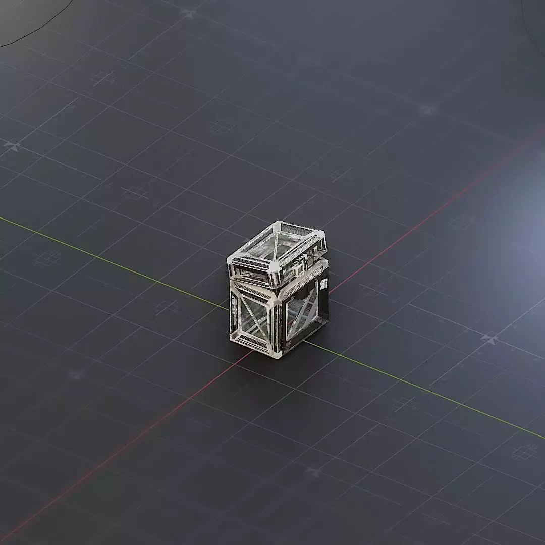 Sci-Fi Crate Box Container  Sci Fi  Object Space  010 Low-poly 3D model_0