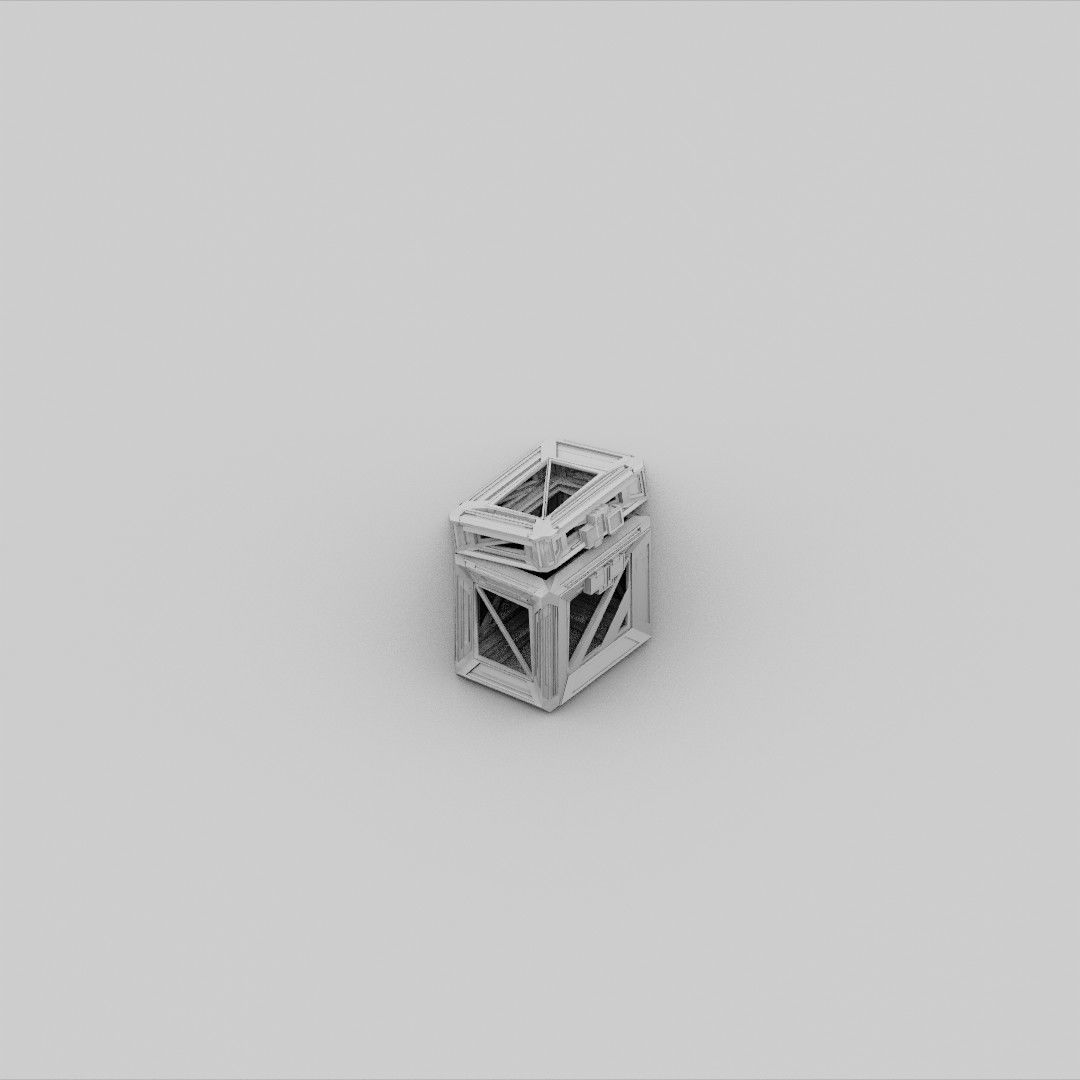 Sci-Fi Crate Box Container  Sci Fi  Object Space  010 Low-poly 3D model_3