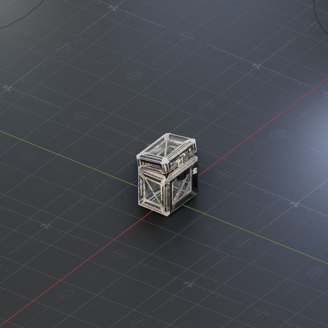 Sci-Fi Crate Box Container  Sci Fi  Object Space  010 Low-poly 3D model_1