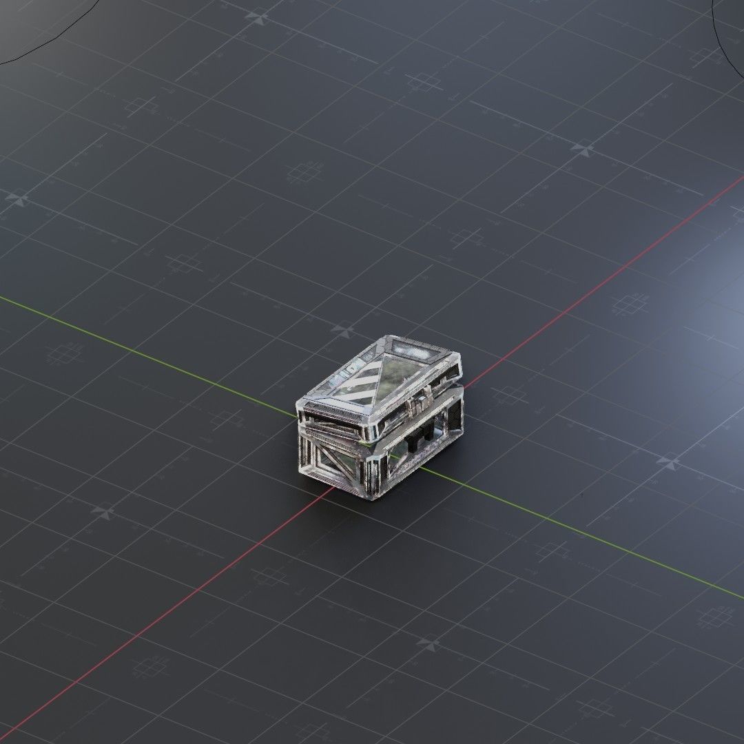Sci-Fi Crate Box Container  Sci Fi  Object Space  09 Low-poly 3D model_1
