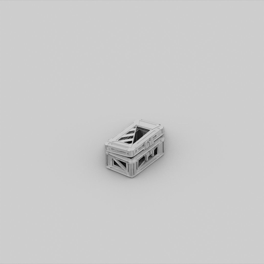 Sci-Fi Crate Box Container  Sci Fi  Object Space  09 Low-poly 3D model_3