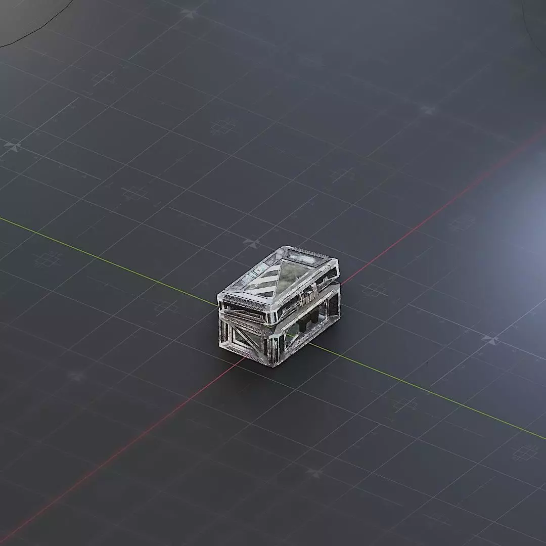 Sci-Fi Crate Box Container  Sci Fi  Object Space  09 Low-poly 3D model_0