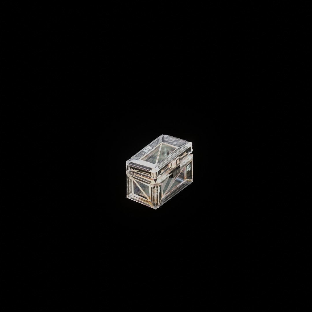 Sci-Fi Crate Box Container  Sci Fi  Object Space  08 Low-poly 3D model_2
