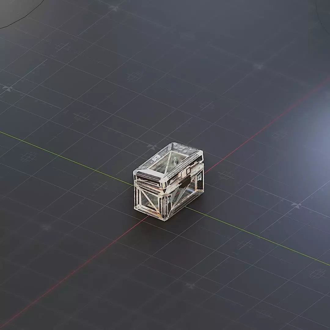 Sci-Fi Crate Box Container  Sci Fi  Object Space  08 Low-poly 3D model_0