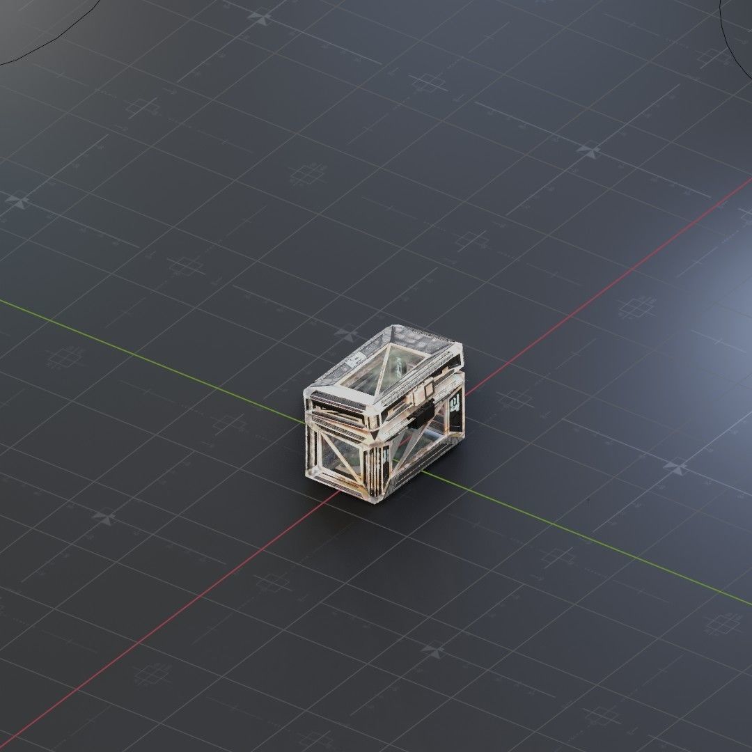 Sci-Fi Crate Box Container  Sci Fi  Object Space  08 Low-poly 3D model_1