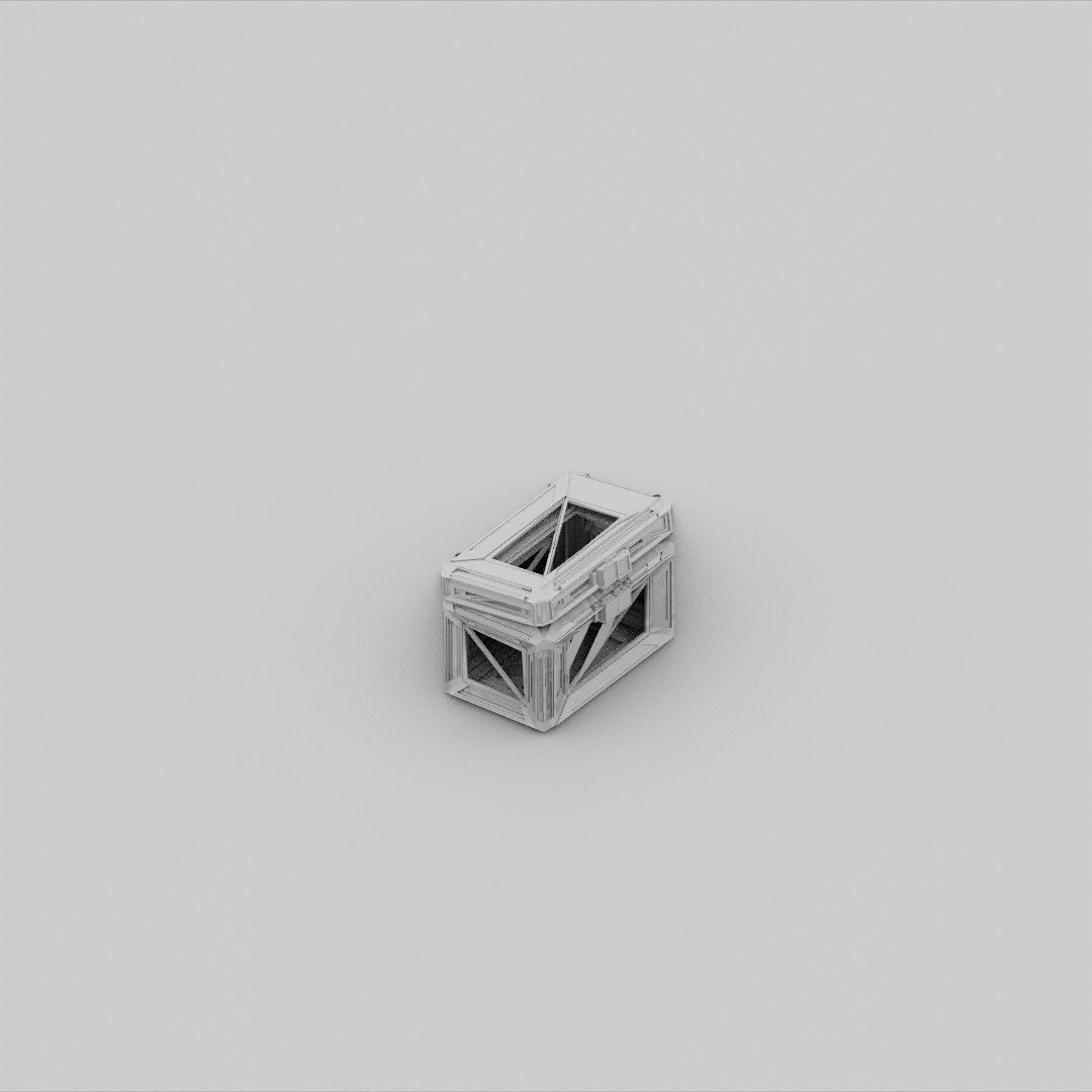 Sci-Fi Crate Box Container  Sci Fi  Object Space  08 Low-poly 3D model_3