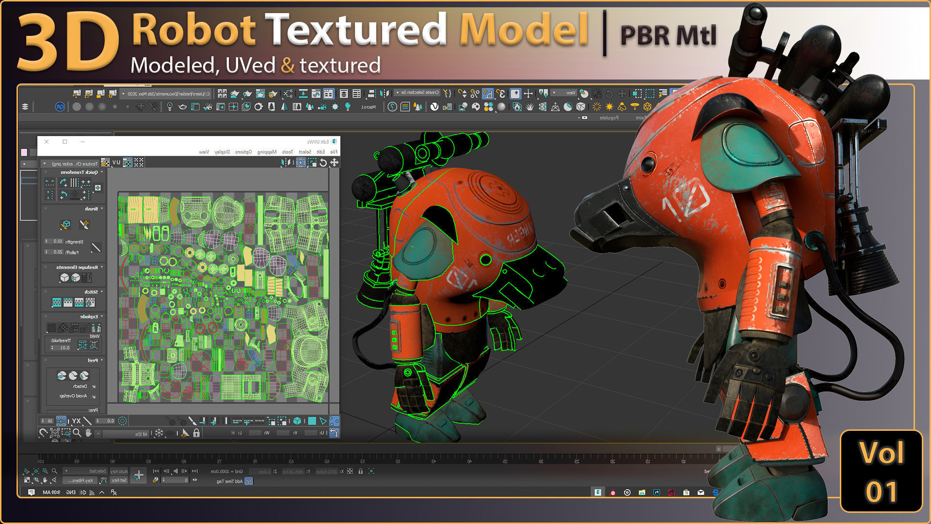 3D Robot Textured Model 3D model_1