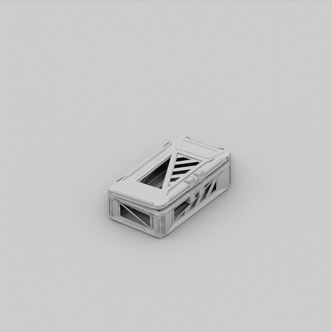 Sci-Fi Crate Box Container  Sci Fi  Object Space  07 Low-poly 3D model_3