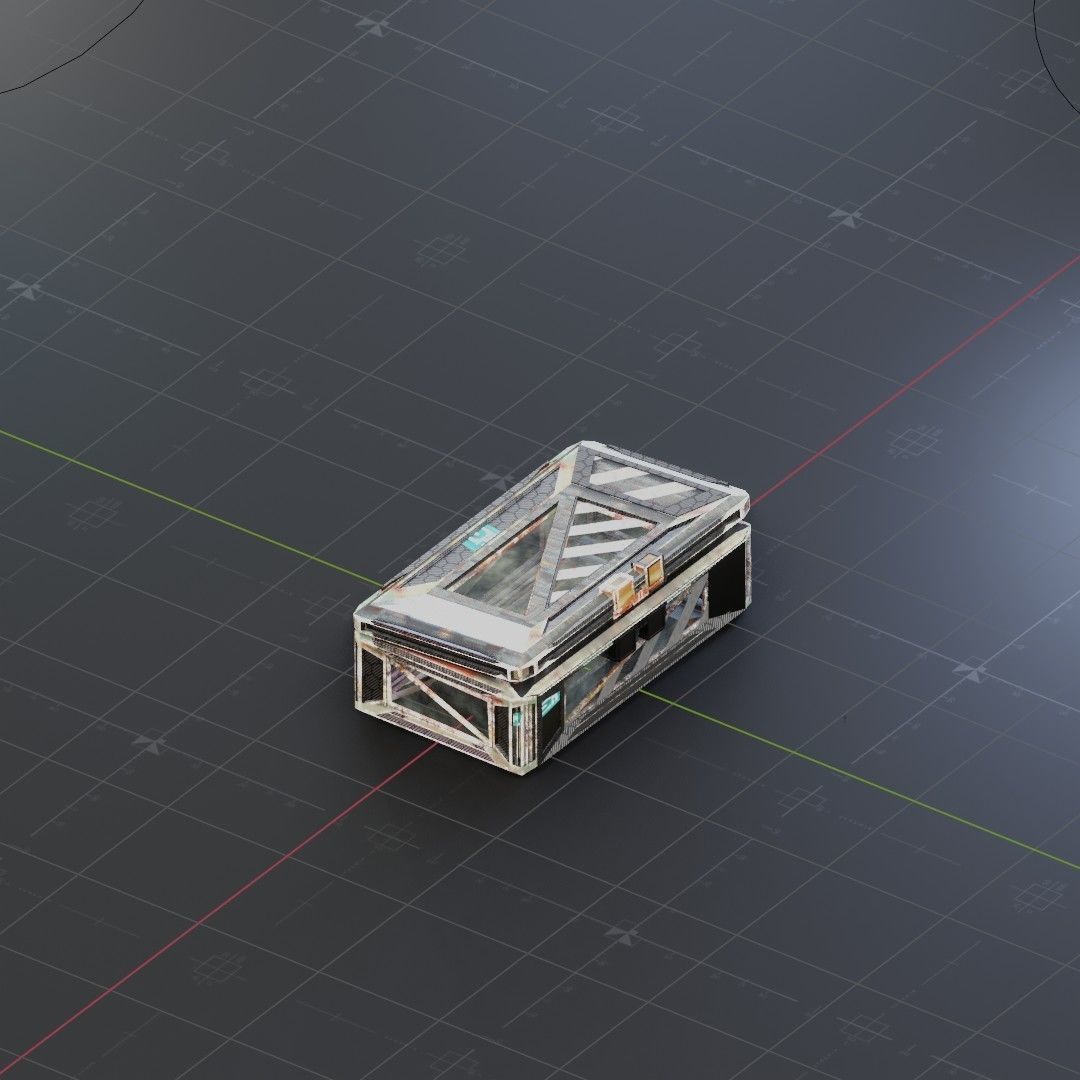 Sci-Fi Crate Box Container  Sci Fi  Object Space  07 Low-poly 3D model_1