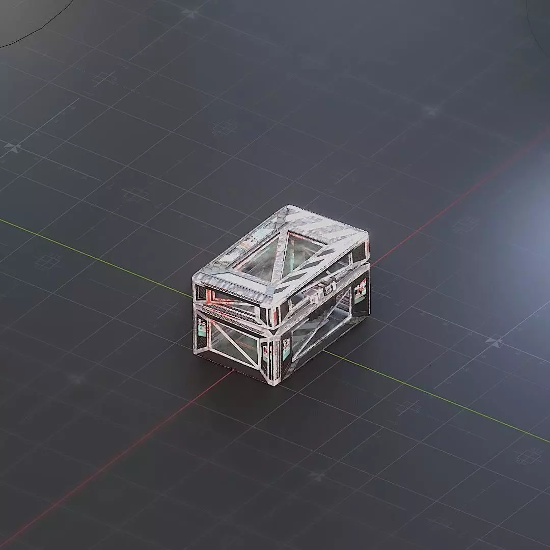 Sci-Fi Crate Box Container  Sci Fi  Object Space  06 Low-poly 3D model_0
