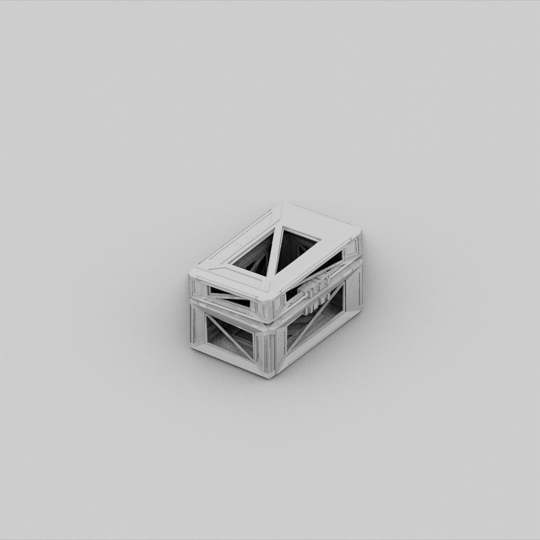 Sci-Fi Crate Box Container  Sci Fi  Object Space  06 Low-poly 3D model_3