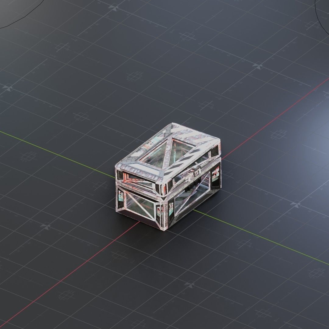 Sci-Fi Crate Box Container  Sci Fi  Object Space  06 Low-poly 3D model_1
