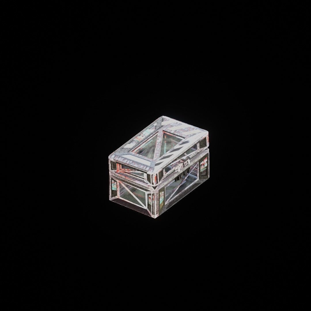 Sci-Fi Crate Box Container  Sci Fi  Object Space  06 Low-poly 3D model_2