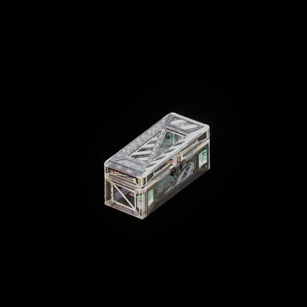 Sci-Fi Crate Box Container  Sci-Fi  Object Space  05 Low-poly 3D model_2