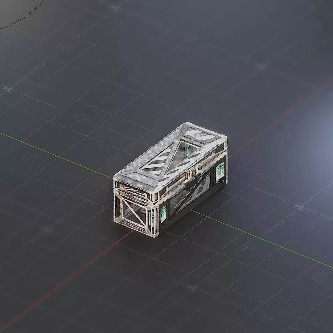 Sci-Fi Crate Box Container  Sci-Fi  Object Space  05 Low-poly 3D model_0