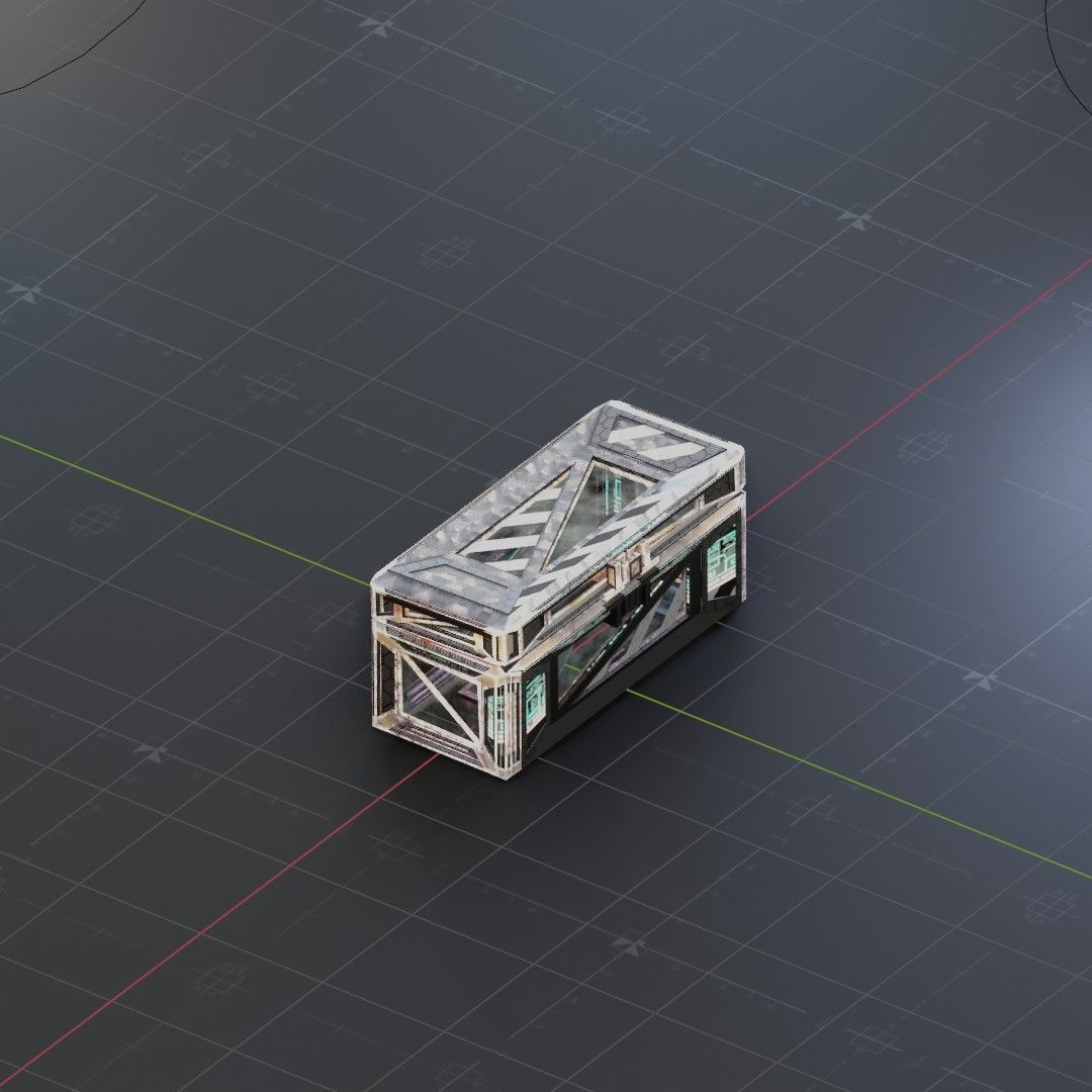 Sci-Fi Crate Box Container  Sci-Fi  Object Space  05 Low-poly 3D model_1