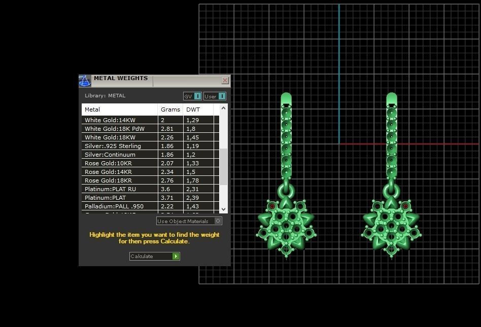 dangling snowflake flower earrings with diamonds 935 3D print model_6
