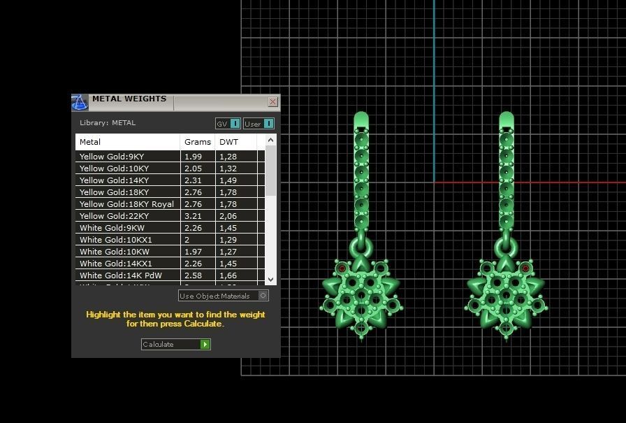 dangling snowflake flower earrings with diamonds 935 3D print model_5