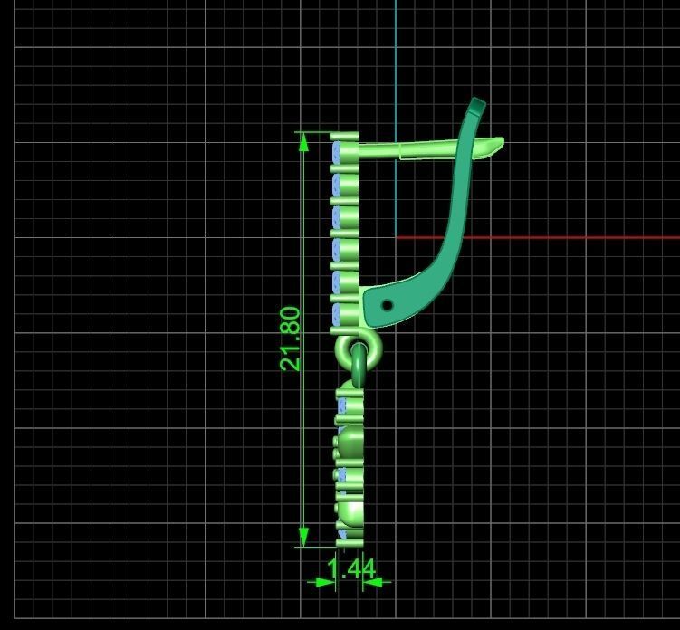 dangling snowflake flower earrings with diamonds 935 3D print model_8