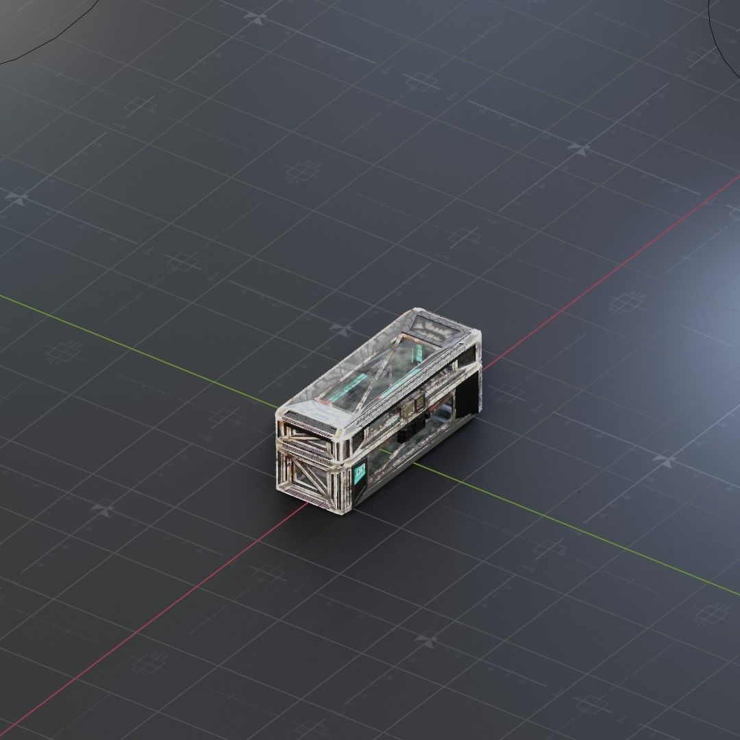 Sci-Fi Crate Box Container  Sci-Fi  Object Space  04 Low-poly 3D model_1