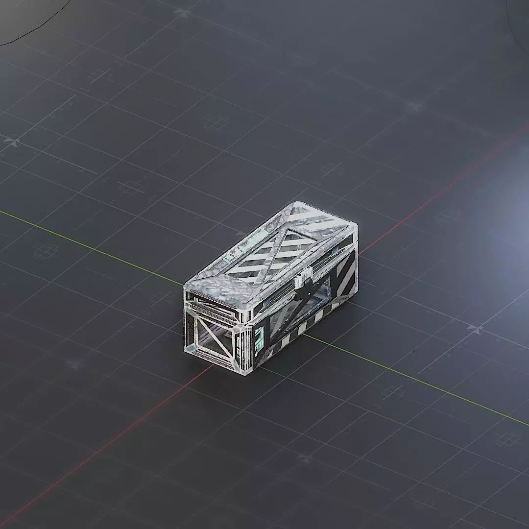 Sci-Fi Crate Box Container  Sci-Fi  Object Space  03 Low-poly 3D model_0