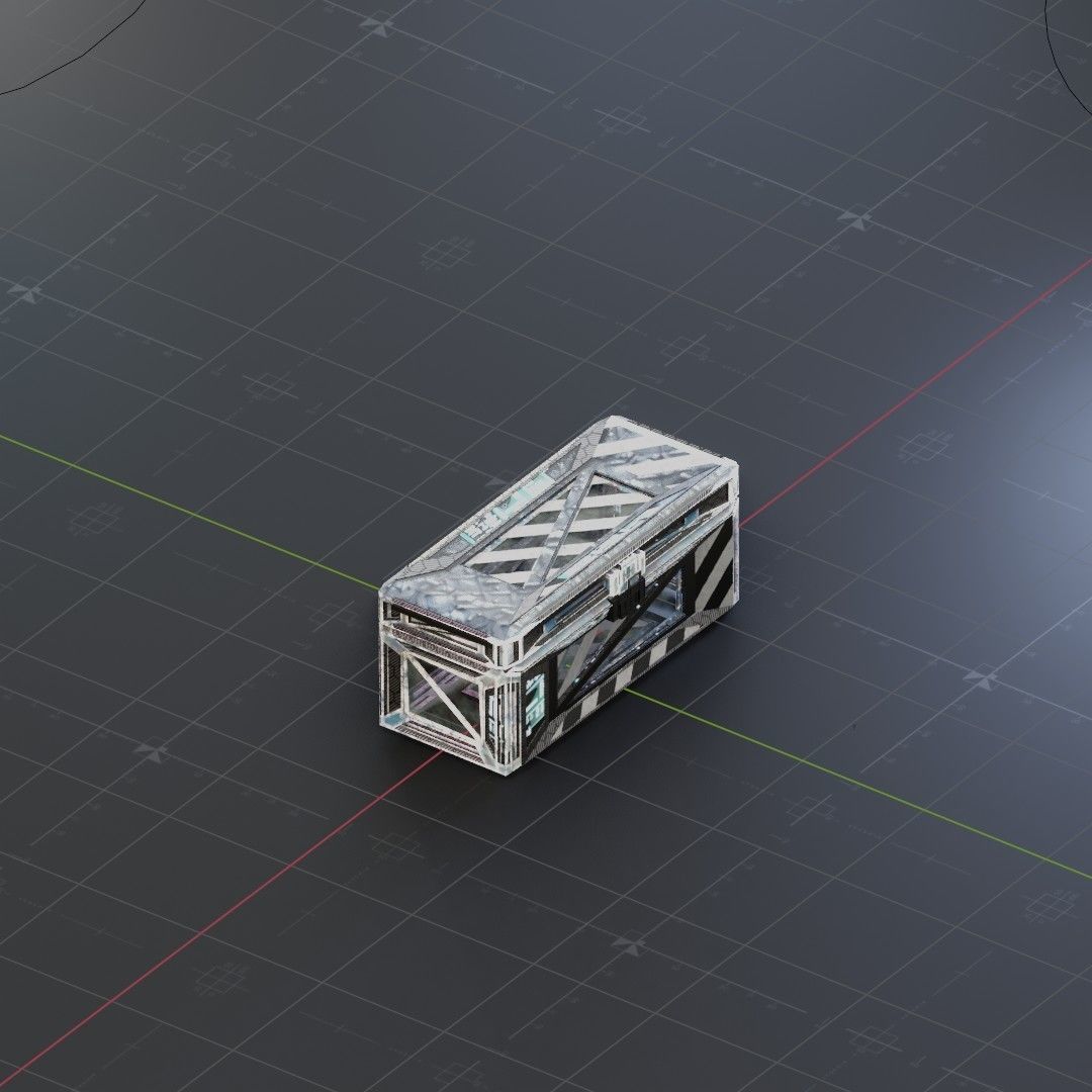 Sci-Fi Crate Box Container  Sci-Fi  Object Space  03 Low-poly 3D model_1