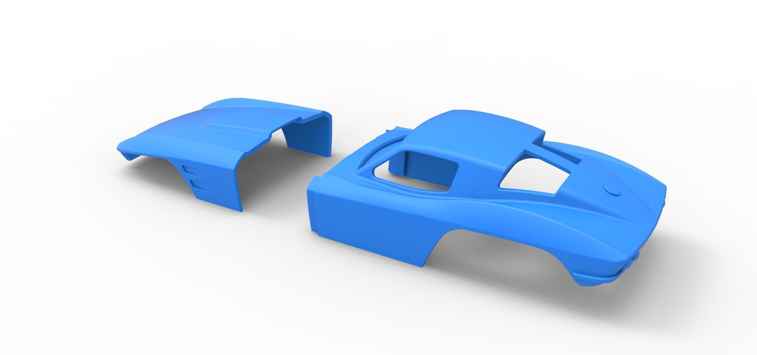 Sport car shell for monster truck Scale 1 to 25 3D print model_16