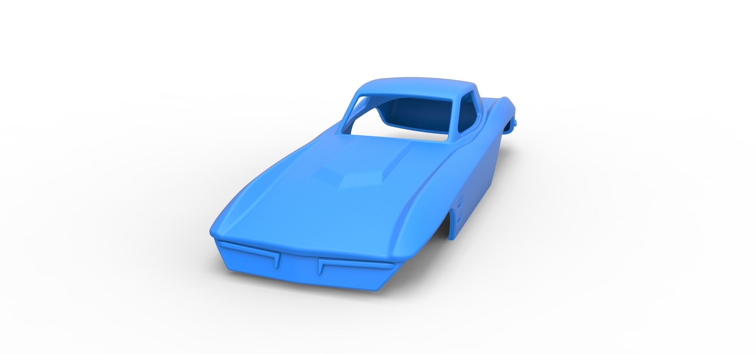 Sport car shell for monster truck Scale 1 to 25 3D print model_3