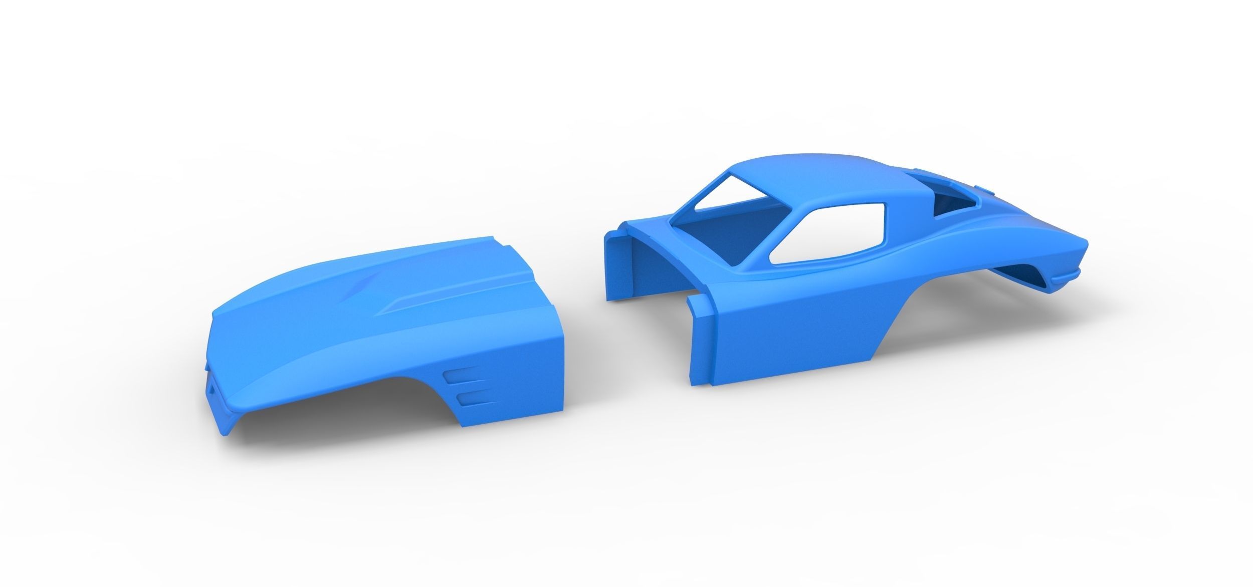Sport car shell for monster truck Scale 1 to 25 3D print model_14