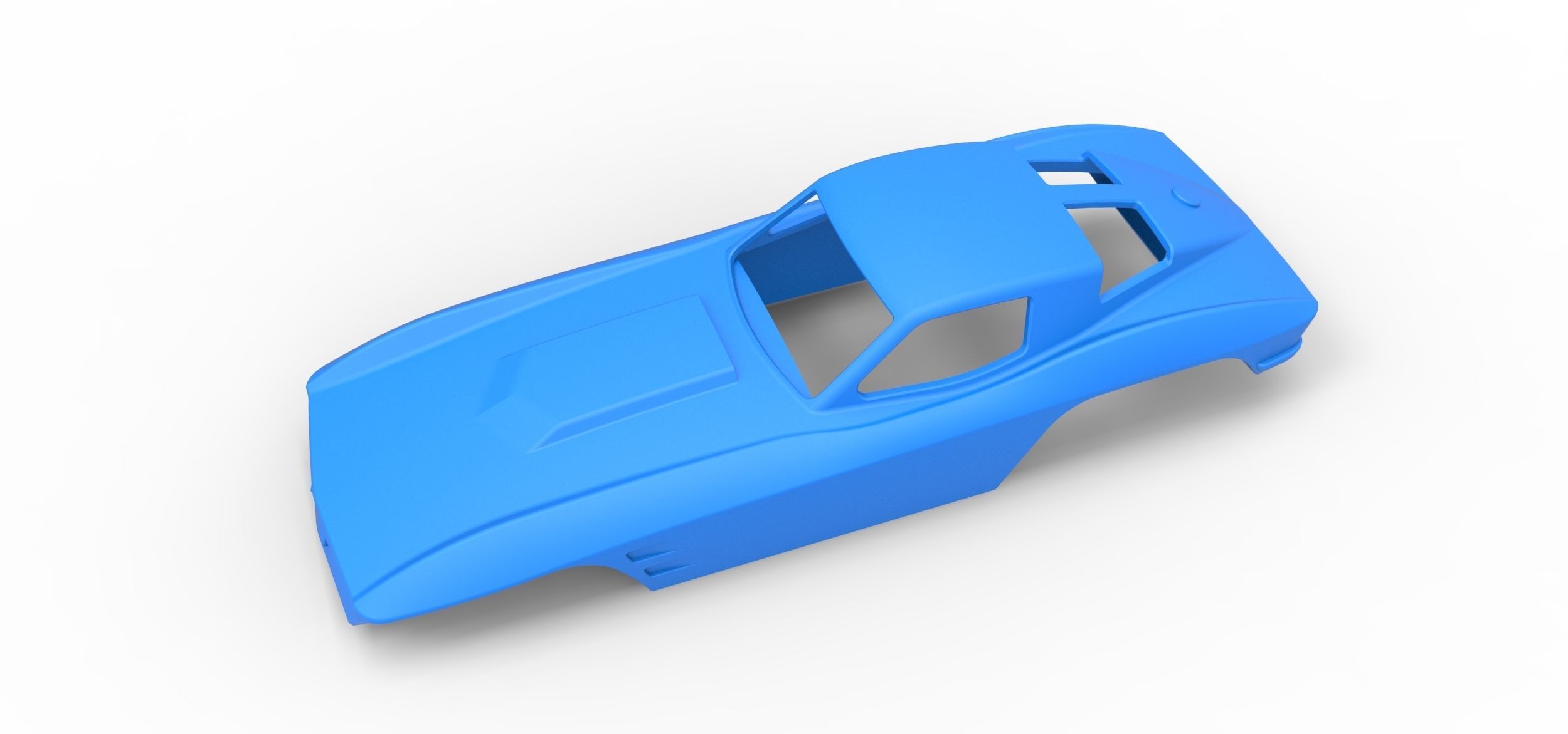 Sport car shell for monster truck Scale 1 to 25 3D print model_1