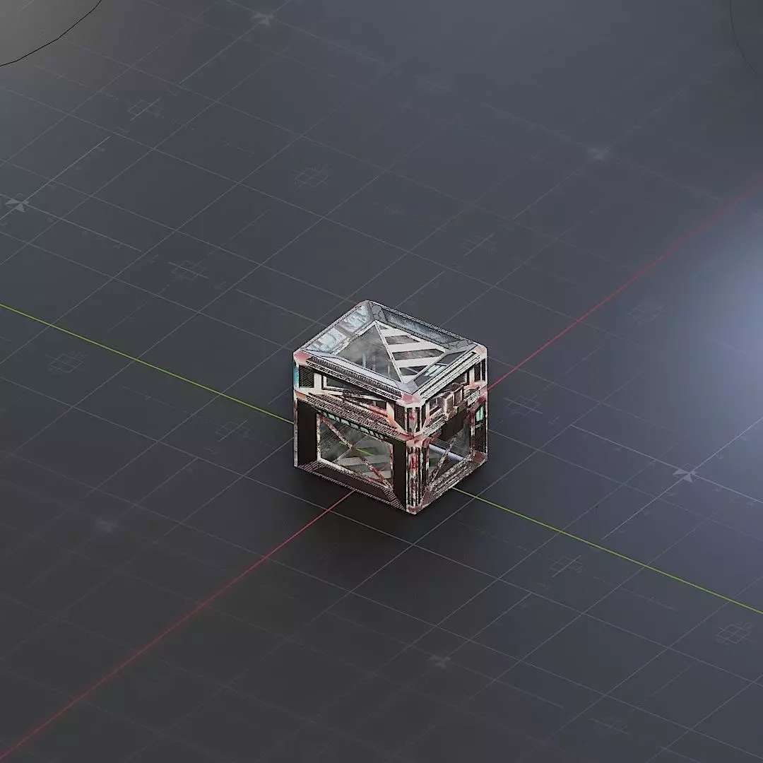 Sci-Fi Crate Box Container  Sci-Fi  Object Space  02 Low-poly 3D model_0