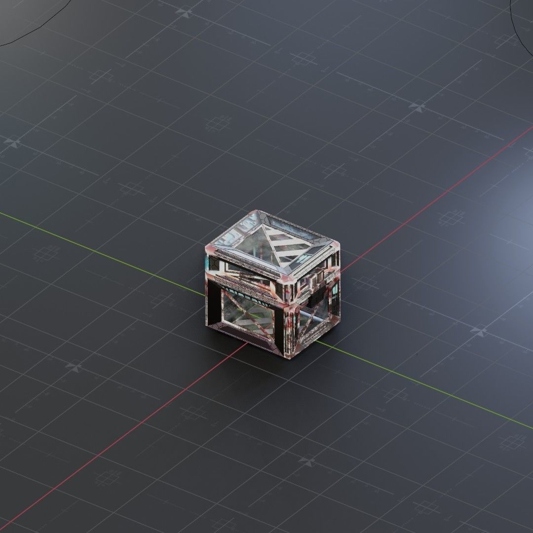 Sci-Fi Crate Box Container  Sci-Fi  Object Space  02 Low-poly 3D model_1