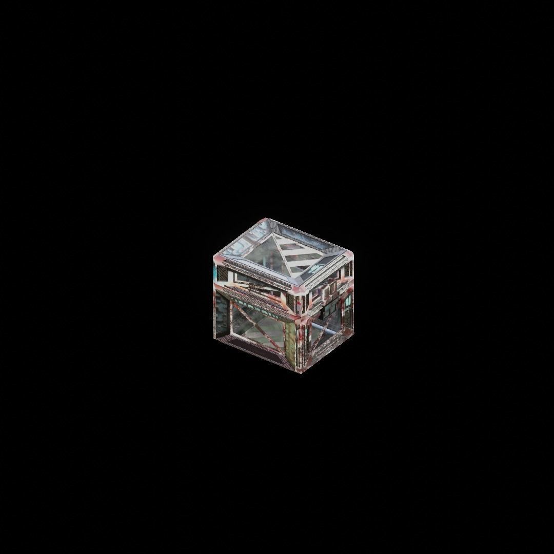 Sci-Fi Crate Box Container  Sci-Fi  Object Space  02 Low-poly 3D model_2