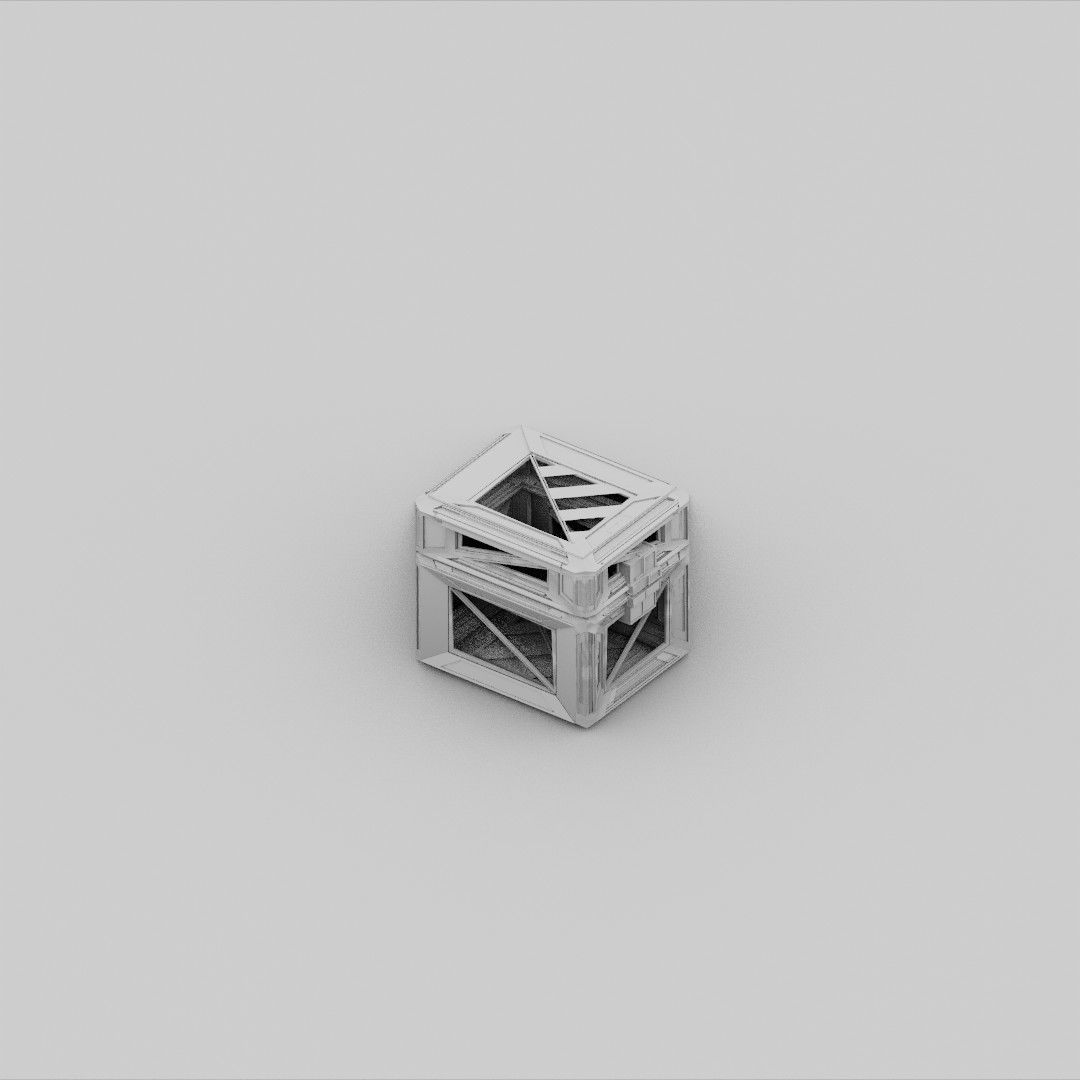 Sci-Fi Crate Box Container  Sci-Fi  Object Space  02 Low-poly 3D model_3