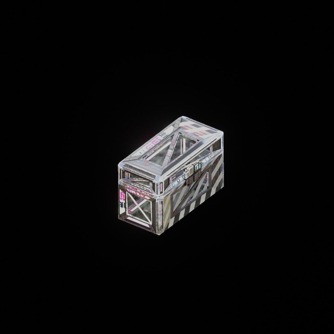 Sci-Fi Crate Box Container  Sci-Fi  Object Space  01 Low-poly 3D model_2