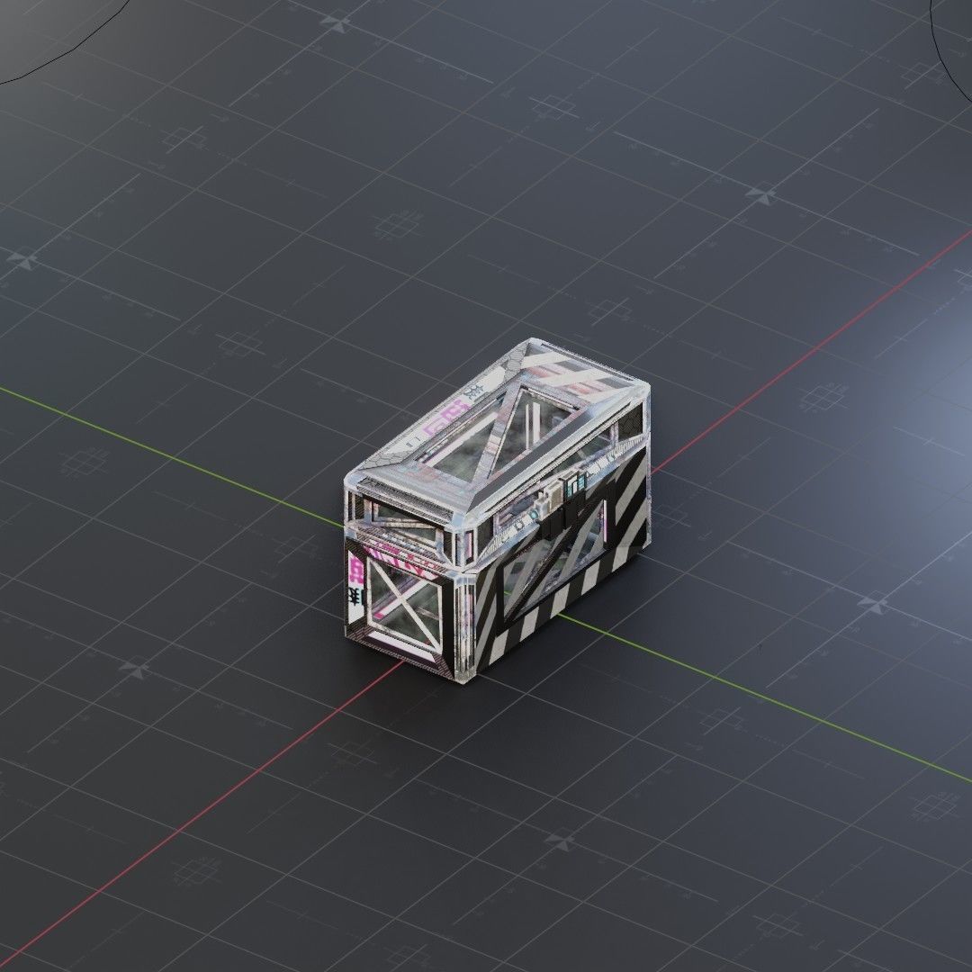 Sci-Fi Crate Box Container  Sci-Fi  Object Space  01 Low-poly 3D model_1