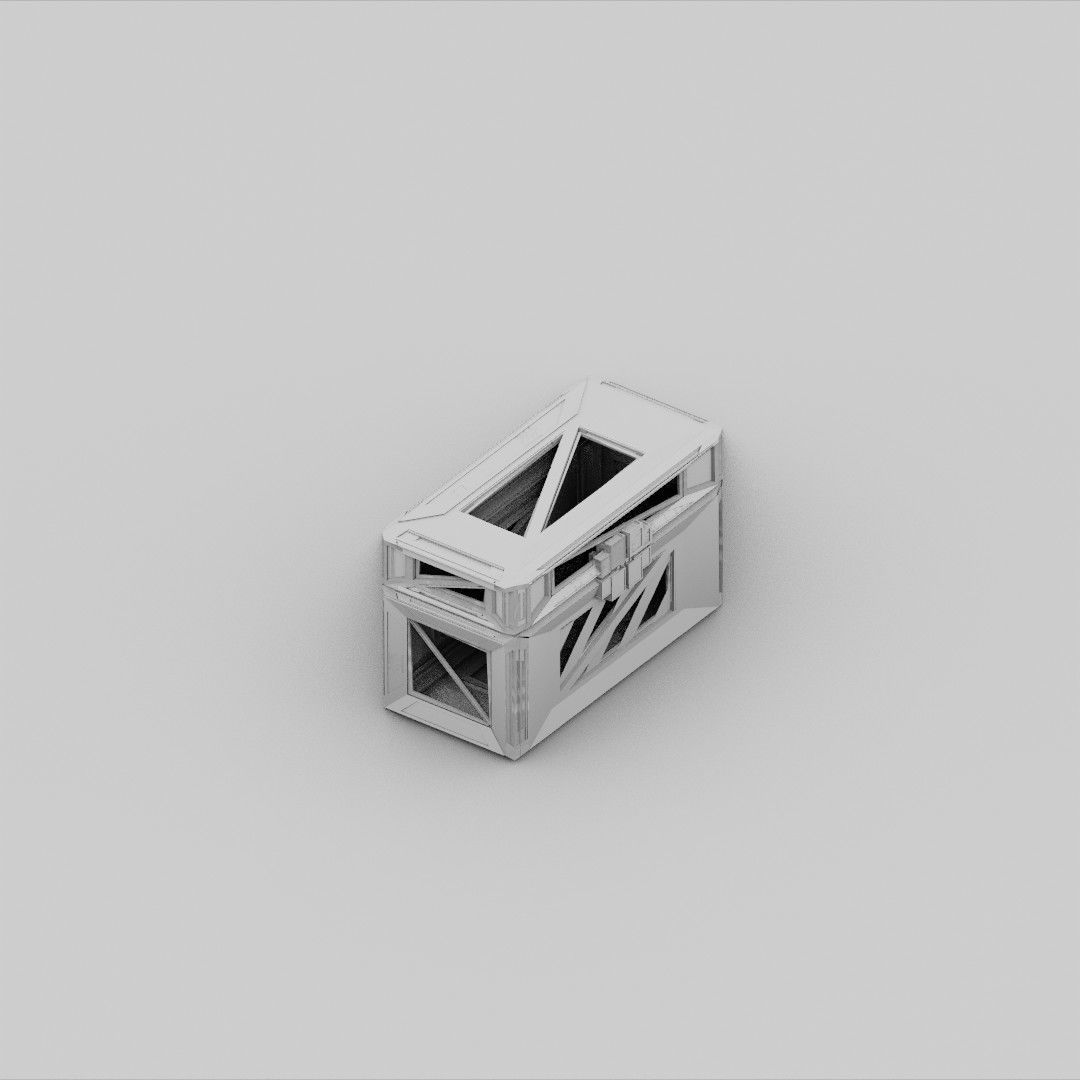 Sci-Fi Crate Box Container  Sci-Fi  Object Space  01 Low-poly 3D model_3