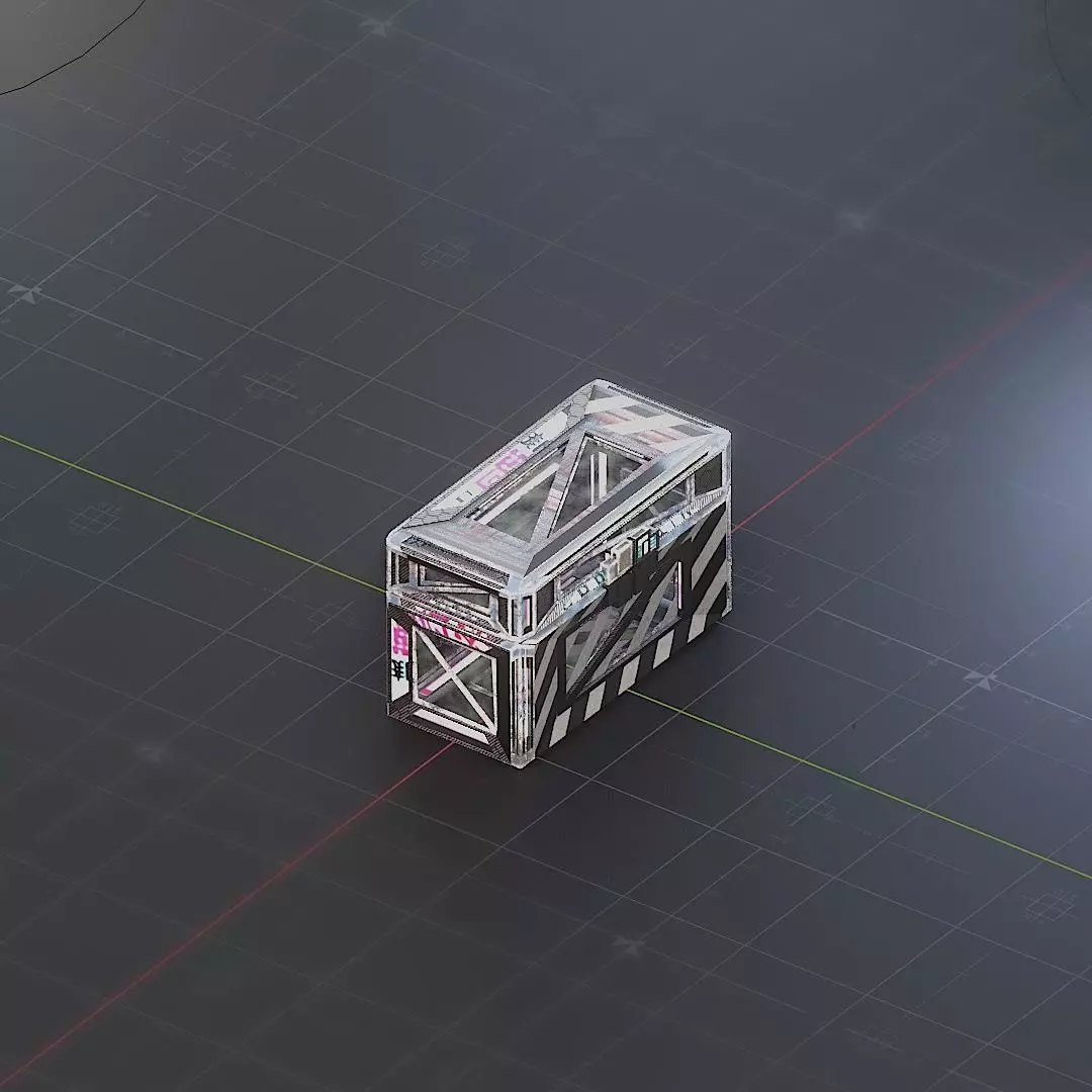 Sci-Fi Crate Box Container  Sci-Fi  Object Space  01 Low-poly 3D model_0
