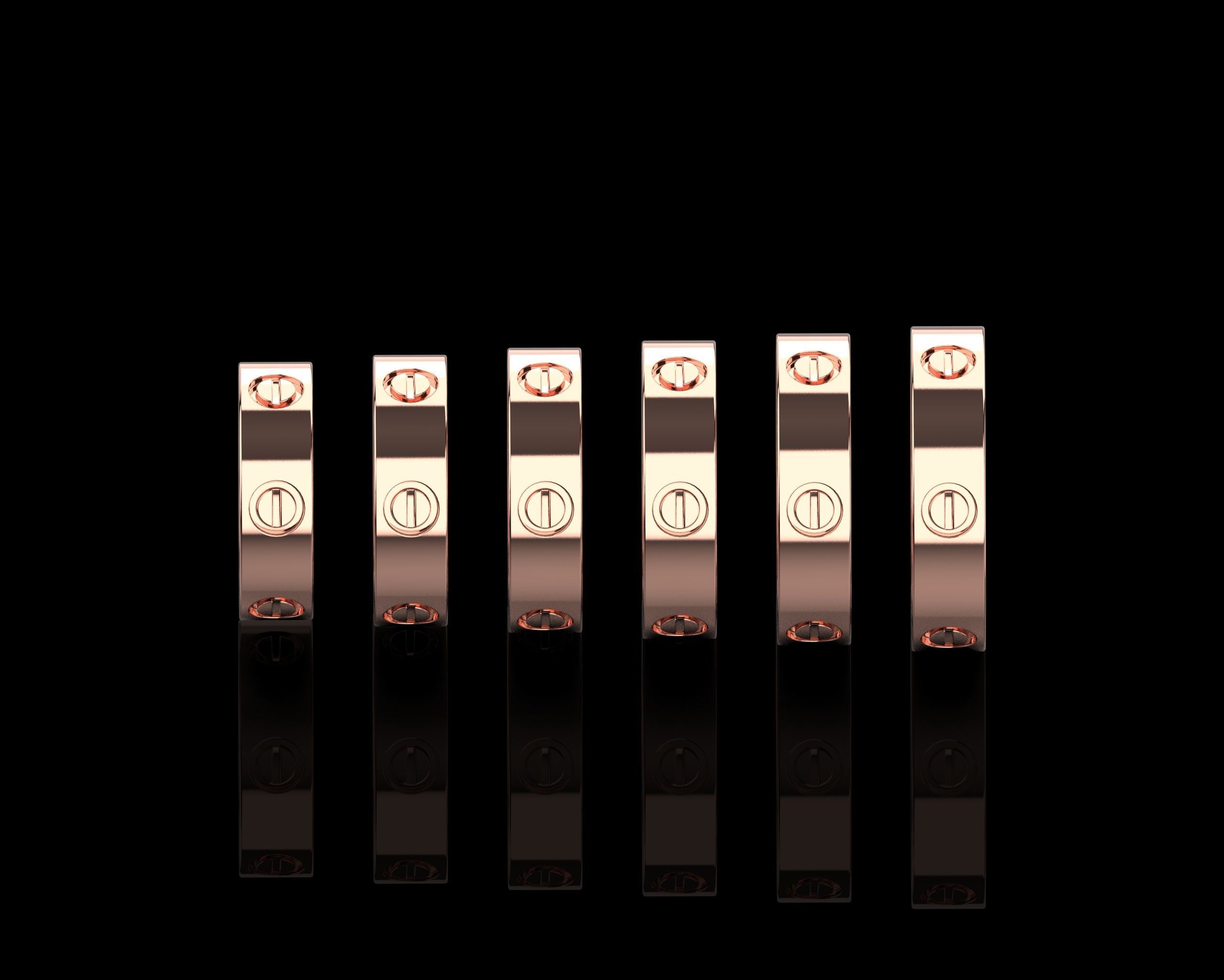 Love Rings in different sizes 16 to 21 N154 3D Model Collection_8