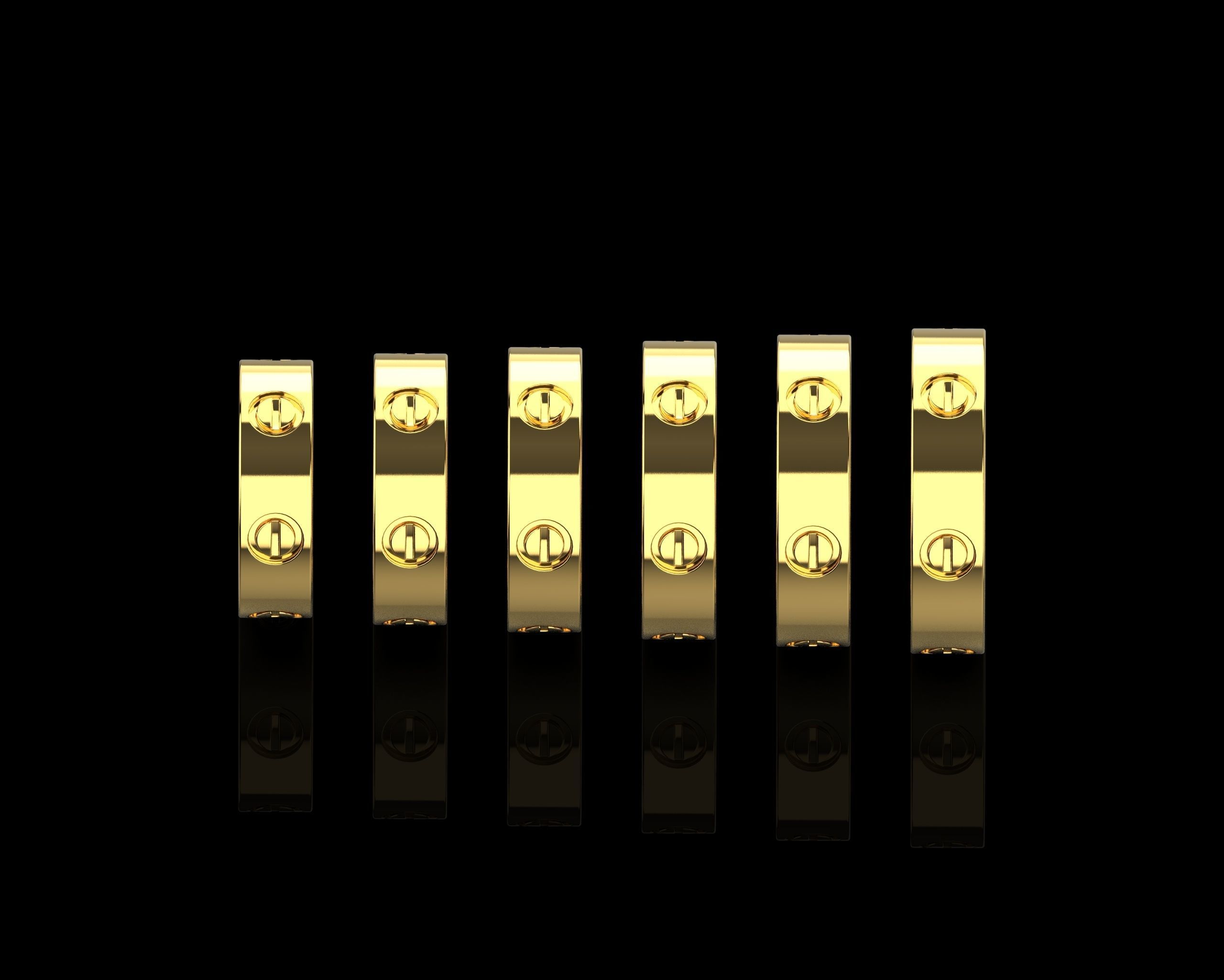 Love Rings in different sizes 16 to 21 N154 3D Model Collection_5