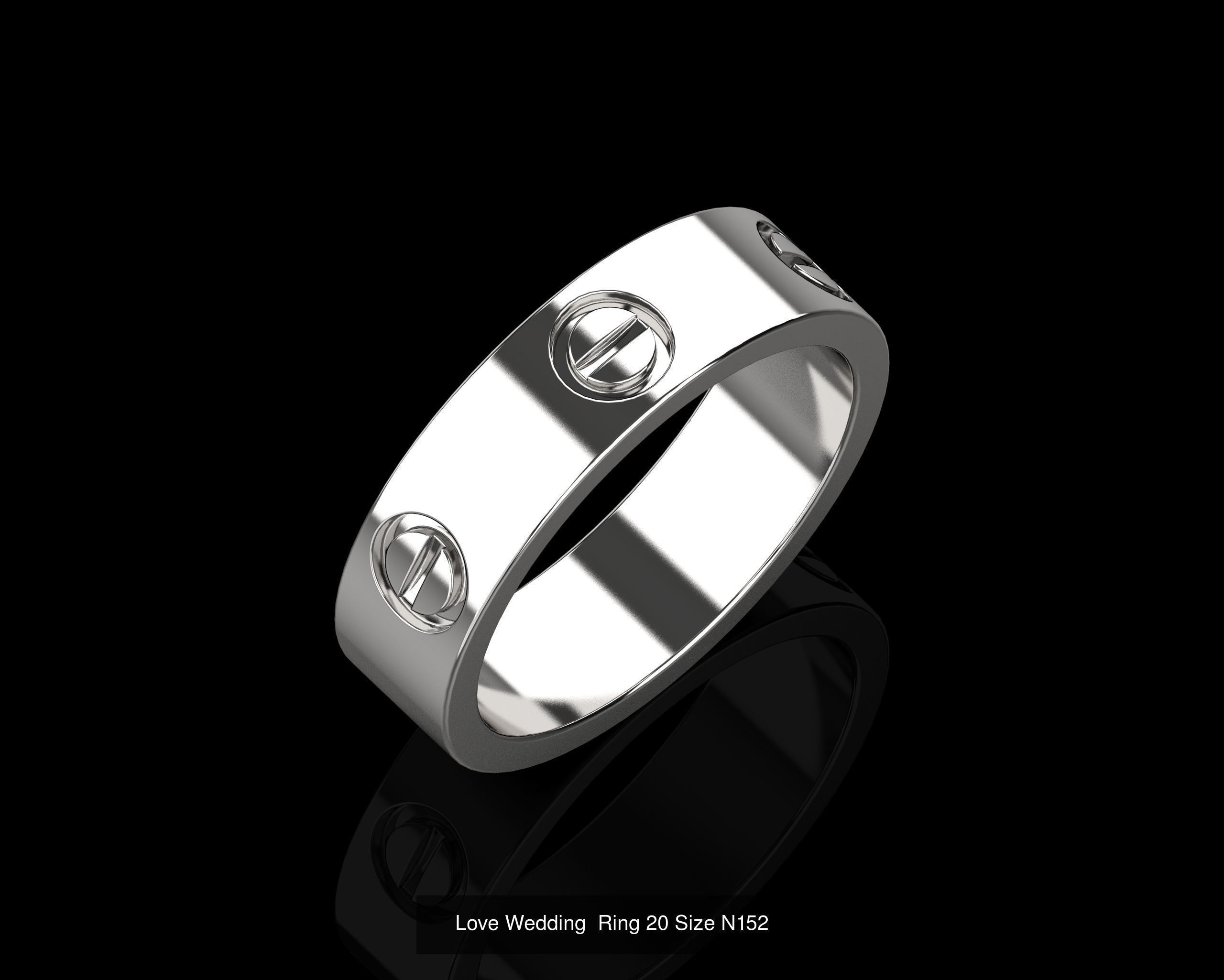 Love Rings in different sizes 16 to 21 N154 3D Model Collection_14