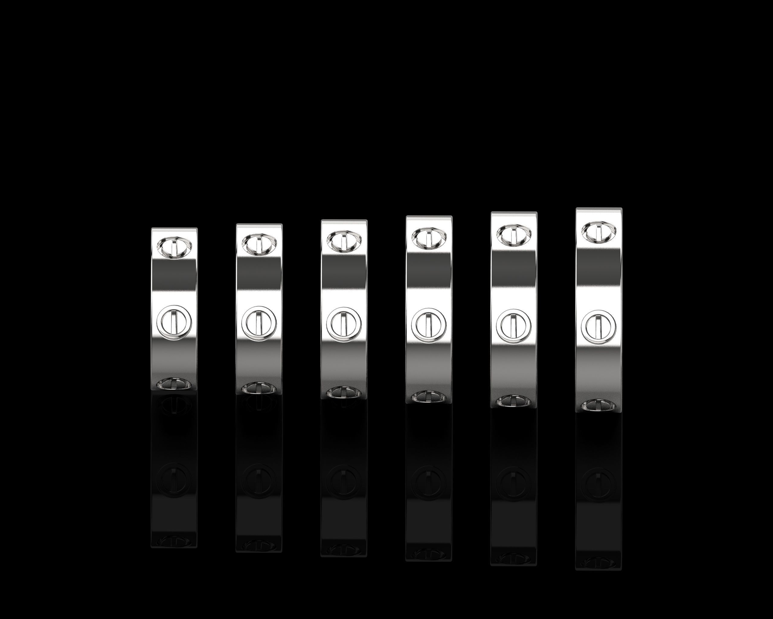 Love Rings in different sizes 16 to 21 N154 3D Model Collection_2