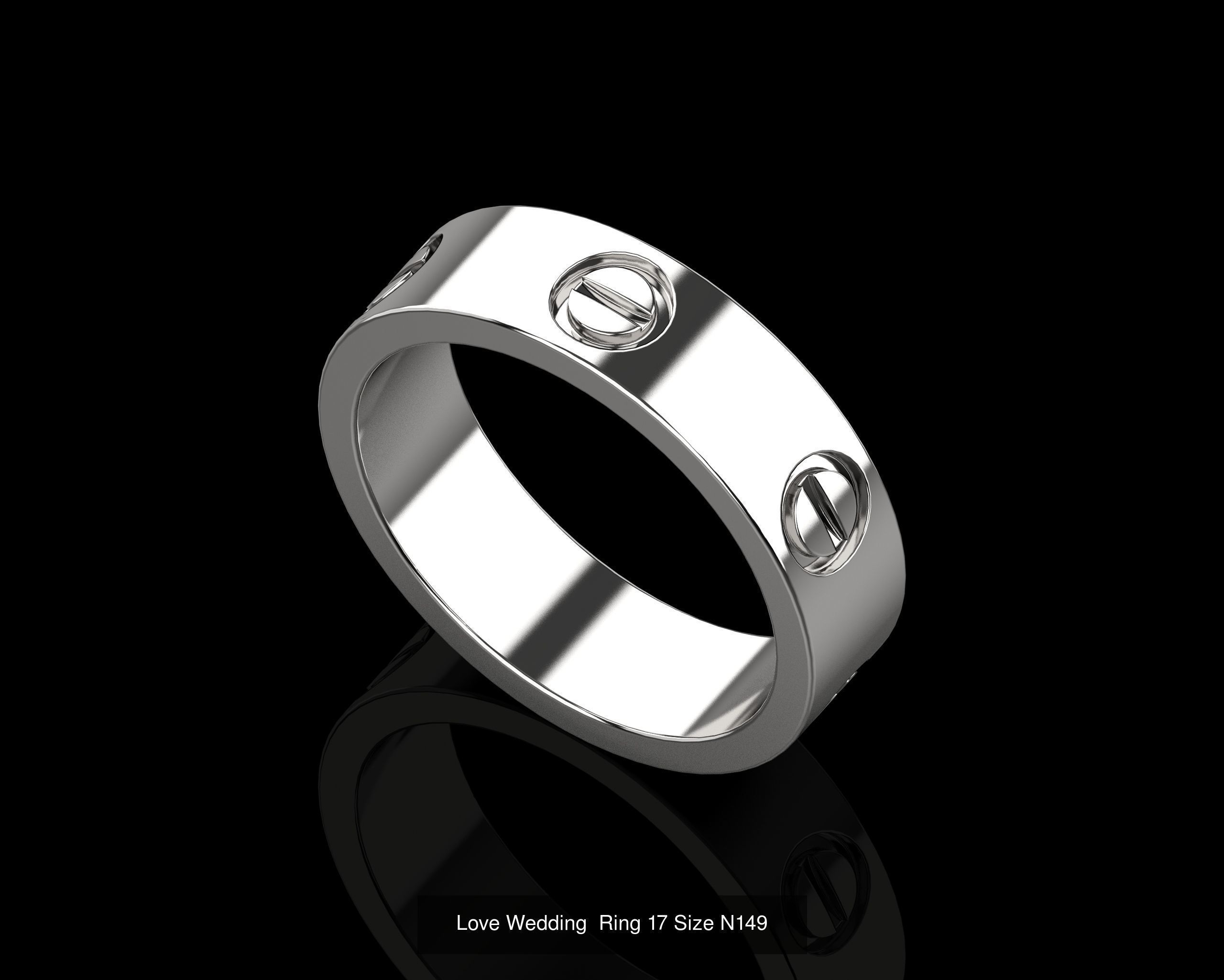Love Rings in different sizes 16 to 21 N154 3D Model Collection_11