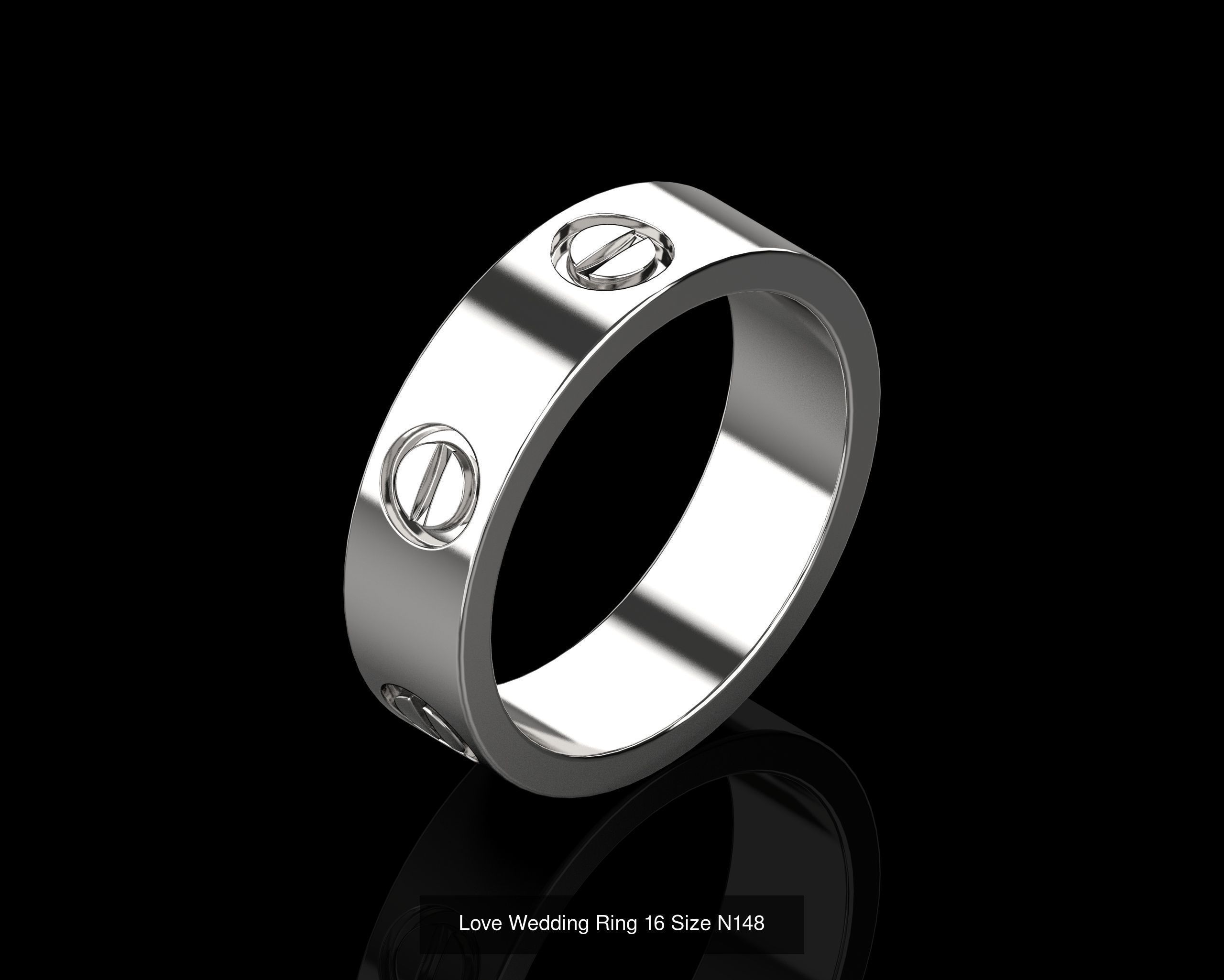 Love Rings in different sizes 16 to 21 N154 3D Model Collection_10